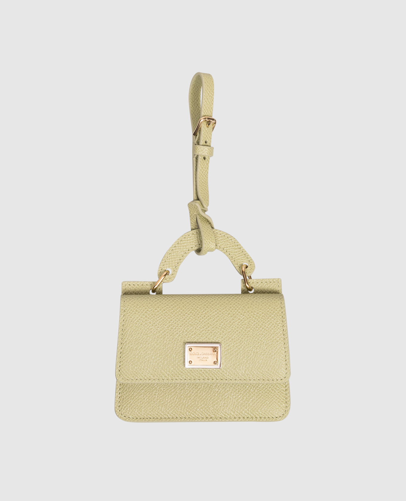 Зеленая кожаная визитница с пластиной логотипа