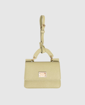 Dolce&Gabbana Зеленая кожаная визитница с пластиной логотипа BI3401A1001