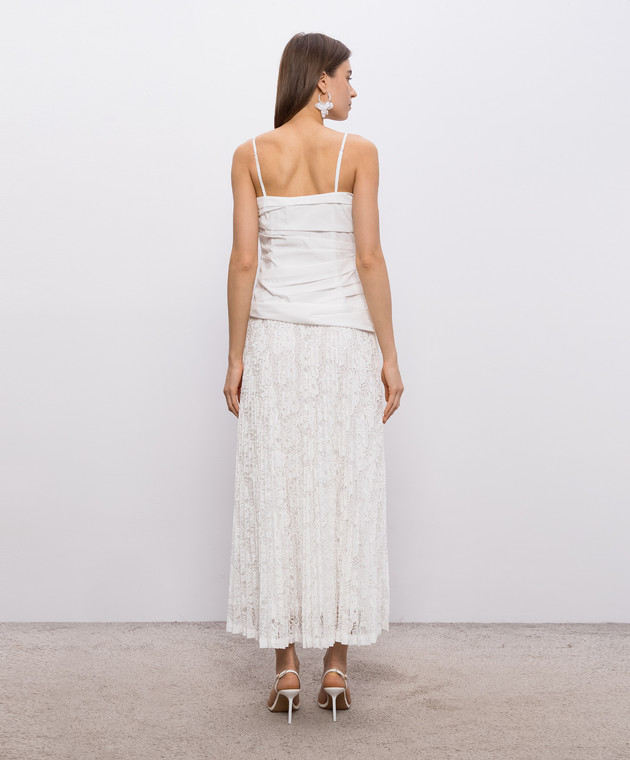 Simkhai Белое платье Annalise с гофре 2261252PK изображение 3