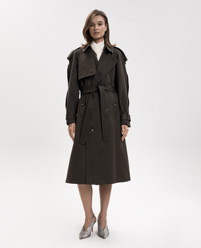 Victoria Beckham Тренч Esmee з вовни кольору хакі 1426WCT007669B