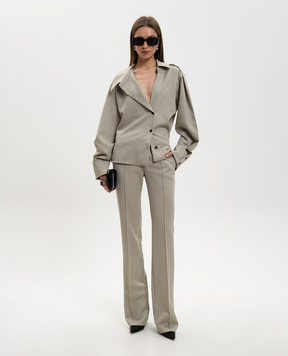 The Attico Штани кльош кольору хакі з вовни 260WCP00287WWW065AA