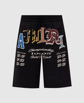 AMIRI Чорні шорти Varsity з принтом AMBMSO1028