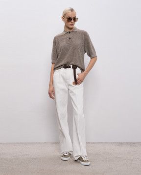 Brunello Cucinelli Білі джинси з ланцюжком моніль M0H81P5568