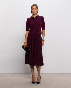 Ermanno Scervino Бордовая юбка миди в клетку D492O363WVI