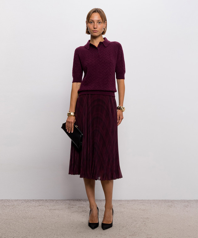 Ermanno Scervino Бордовая юбка миди в клетку D492O363WVI изображение 2