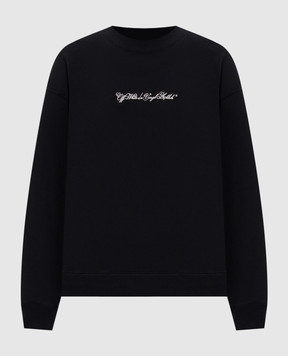 Off-White Чорний світшот з вишивкою Script Arrow 44MBA054S26F001
