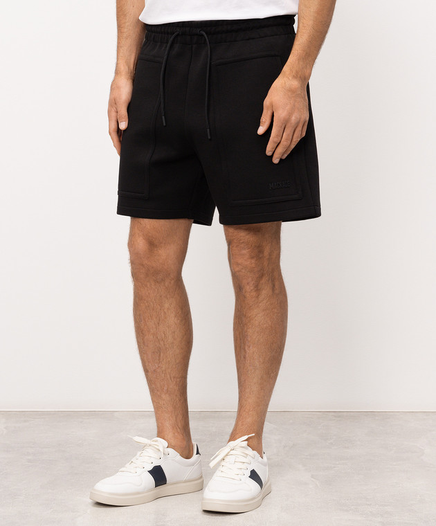 Mackage Чорні шорти Elwood з фактурним логотипом ELWOODR зображення 2