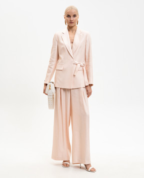 Peserico Розовые брюки с льном с брендовым патчем P0413801921