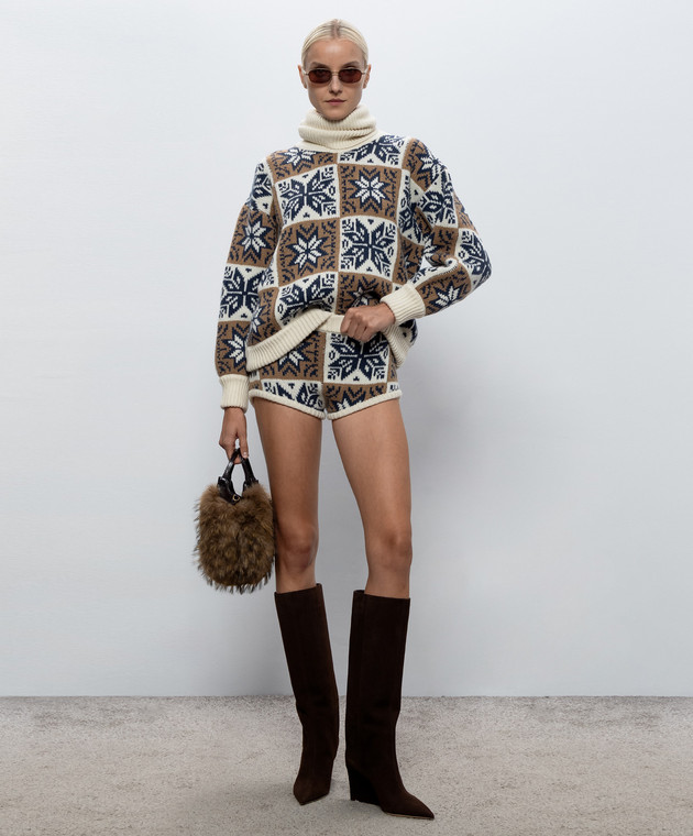 Magda Butrym Шорты из шерсти и кашемира в жаккардовый узор KNITWEAR15SHORTS389926 изображение 2