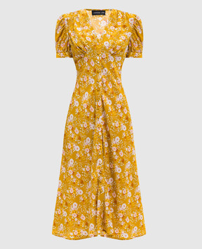 Jacob Lee Жовта сукня із шовку в квітковий принт WSD0066SS26LCF