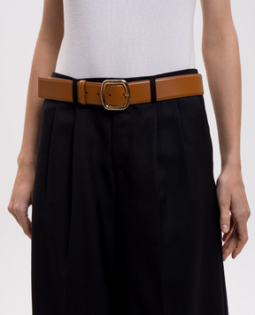 Santoni Коричневий шкіряний ремінь з логотипом CW40VC904C49HFRY