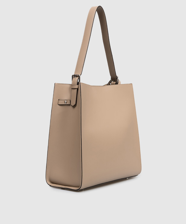 Gianni Notaro Коричневый кожаный RUGA сумка с принтом логотипа 255RUGANIKEL изображение 3