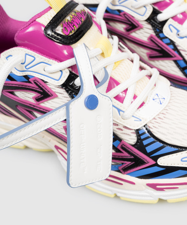 Off-White Бежевые комбинированные кроссовки OW Be Right Back с логотипом OWIA289S26FAB006 изображение 5