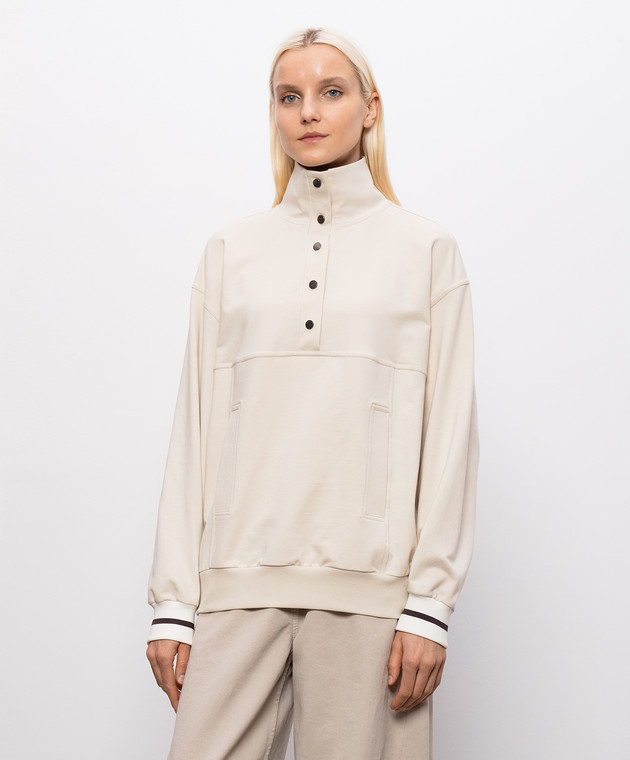 Brunello Cucinelli Бежевый свитшот MP827B2E04 изображение 2