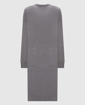 Peserico Сіра сукня з вовни, шовку і кашеміру S92214F129018C