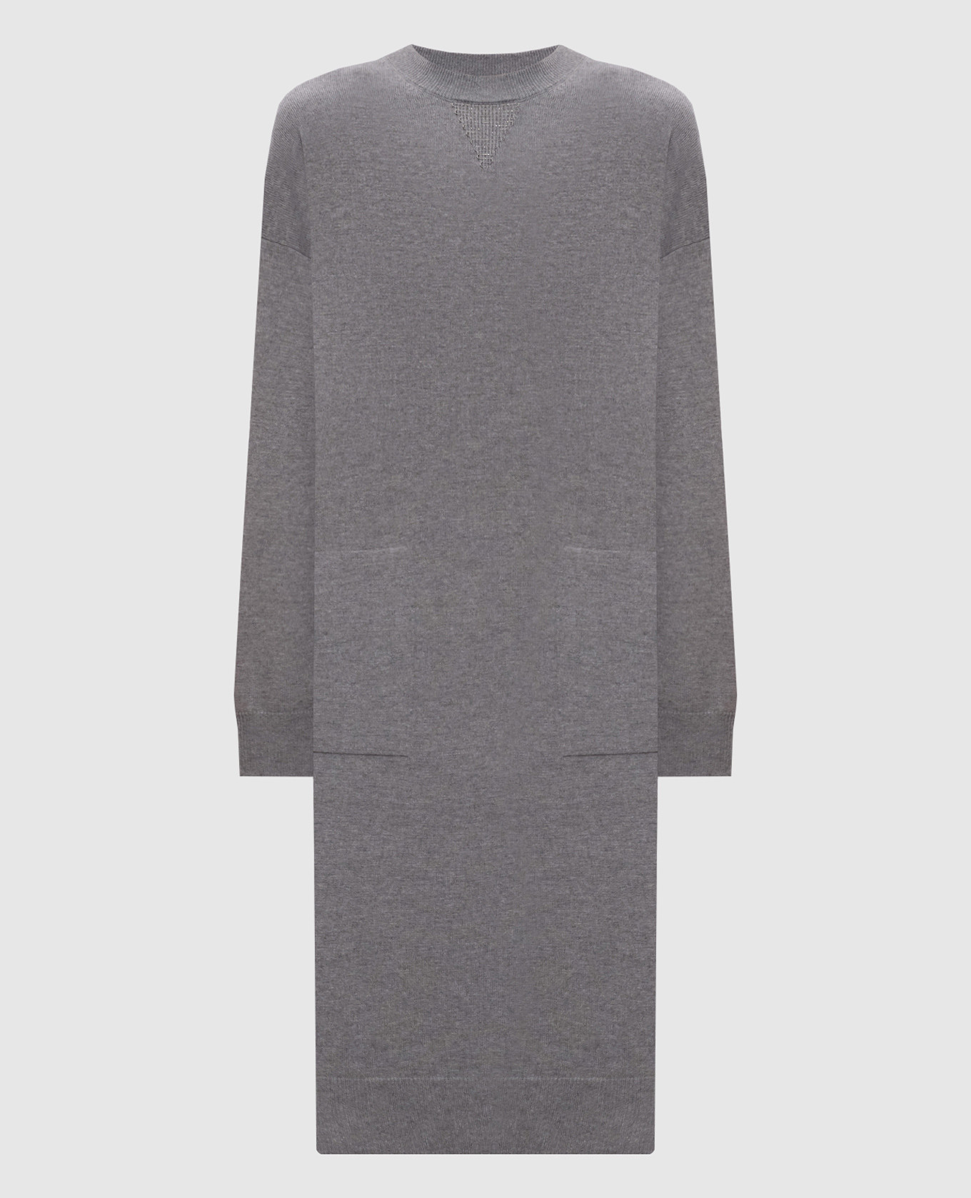 Серое платье из шерсти, шелка и кашемира