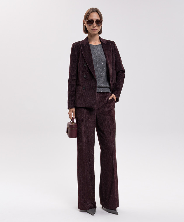 Allude Сірий топ з кашеміру та шовку з паєтками 26577103 зображення 2