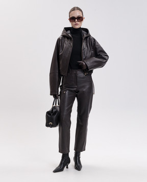 Max Mara Weekend Коричневые кожаные брюки DESERTO WKDDESERTO