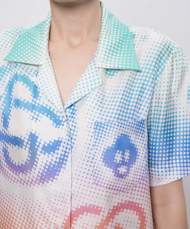 Casablanca Біла блуза Halftone із шовку WSP26SH20002 зображення 5