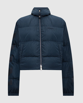 Off-White Синя стьобана куртка з логотипом 2EJ008F25FAB001