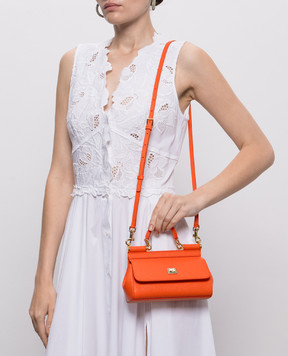 Dolce&Gabbana Помаранчева шкіряна сумка-міні Sicily BB7116B1001