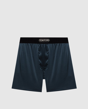 Tom Ford Синие трусы-боксеры из шелка T4LE41010
