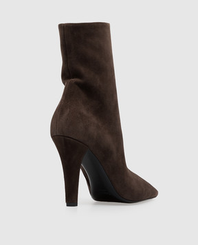 Saint Laurent Коричневые замшевые ботильоны JILL 80667427DAB