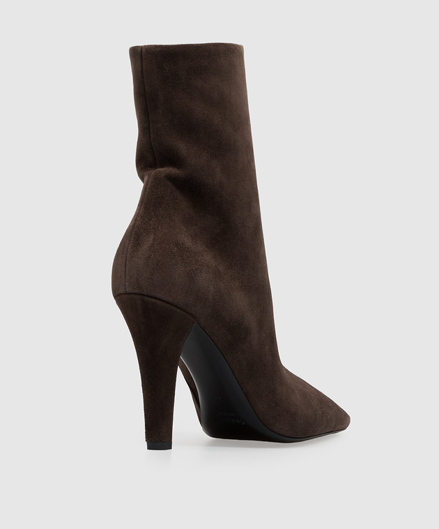 Saint Laurent Коричневые замшевые ботильоны JILL 80667427DAB изображение 3