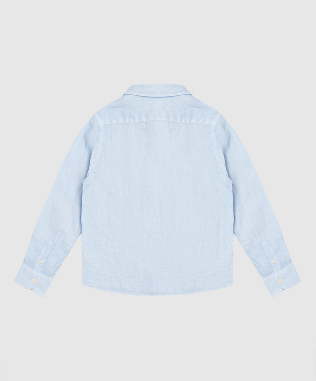 MC2 SAINT BARTH Дитяча блакитна сорочка Agnes з льону AGN000100555L зображення 2