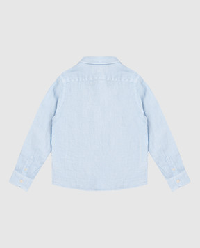 MC2 SAINT BARTH Дитяча блакитна сорочка Agnes з льону AGN000100555L