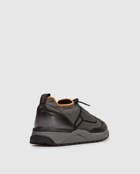 Santoni Сірі комбіновані кросівки MBIO22135ANETZNP