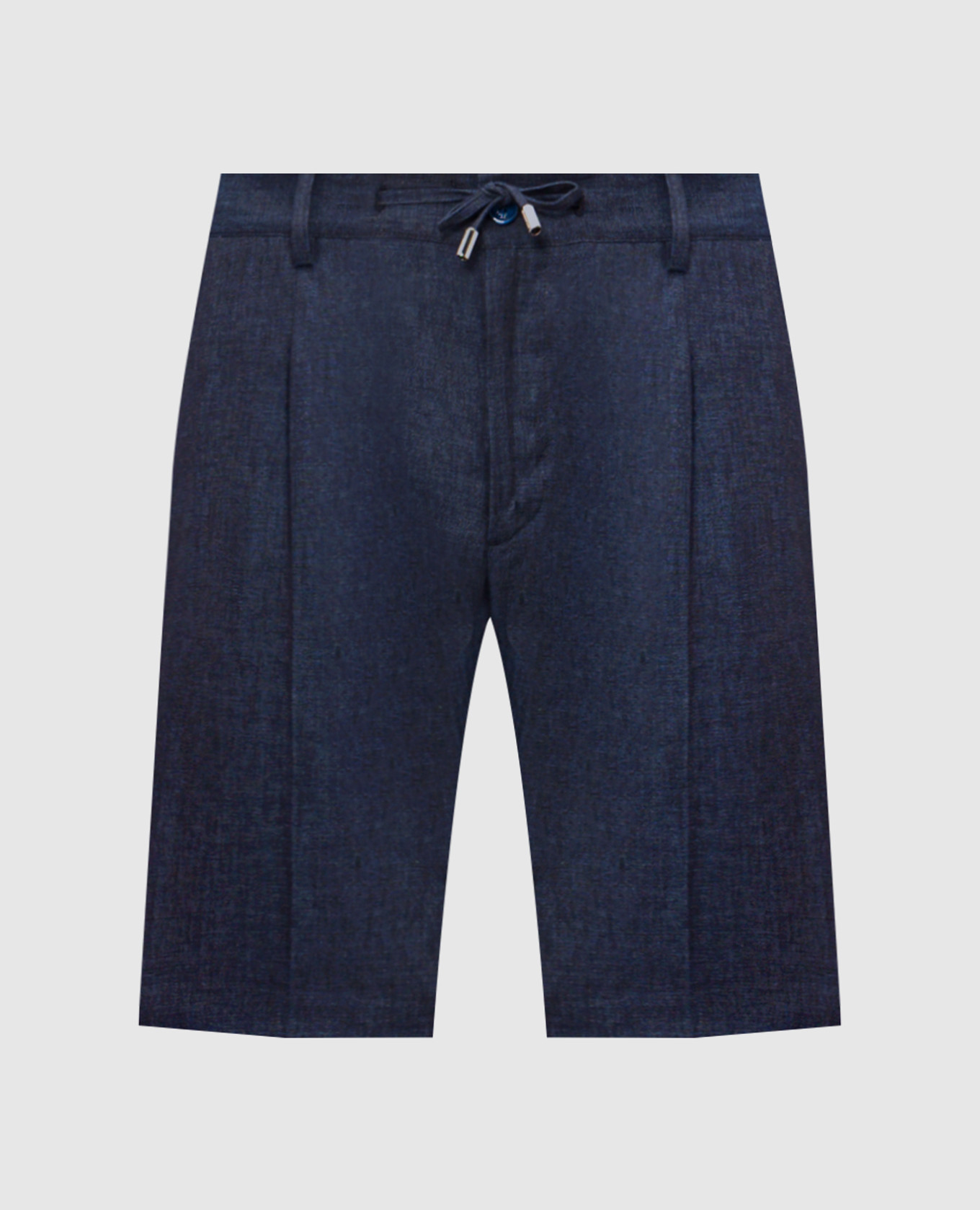 Синие шорты из льна