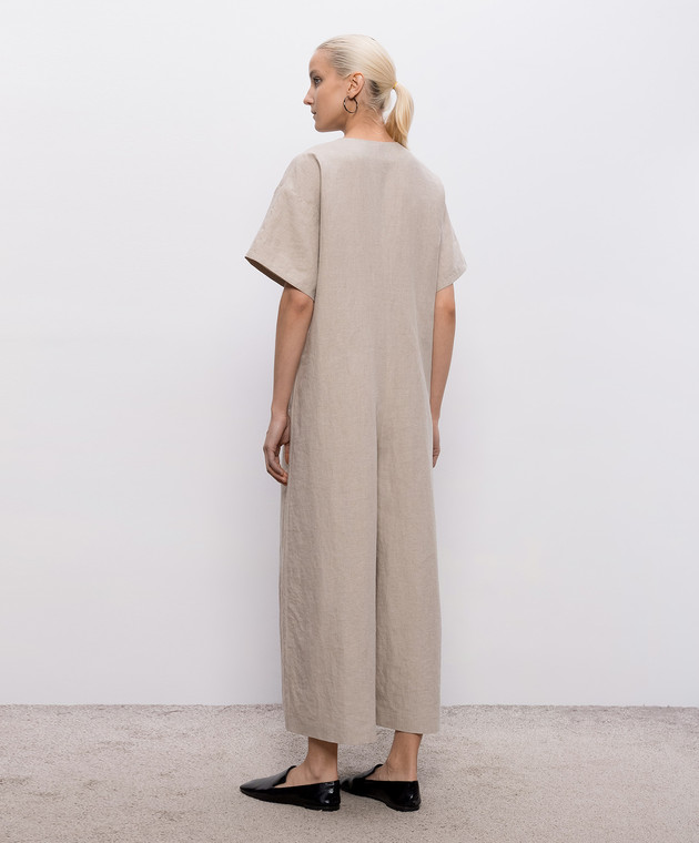 Intoca Бежевый комбинезон из льна 261MITSAIO1203 изображение 3