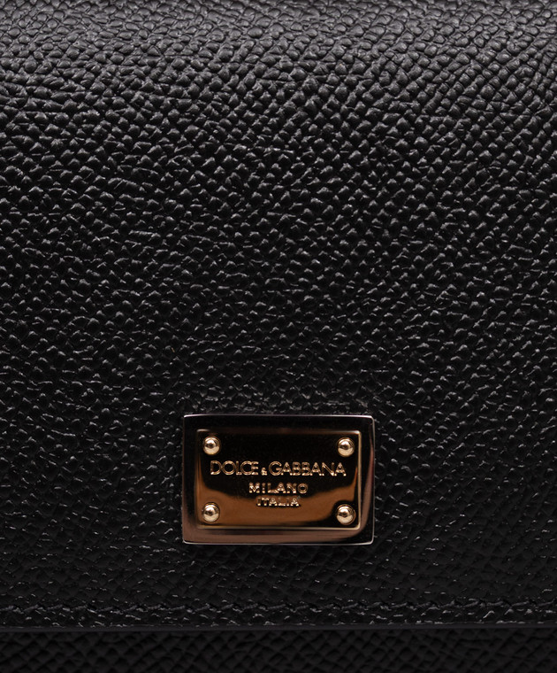Dolce&Gabbana Черная кожаная сумка-мини Dauphine BI3280A1001 изображение 4