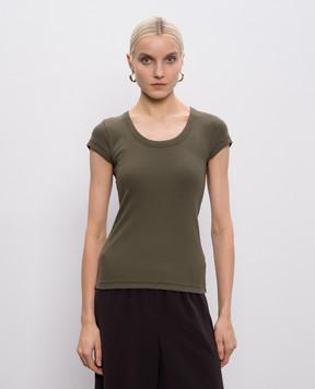 JOSEPH Футболка Saba цвета хаки в рубчик JF009684