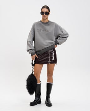 Off-White Сірий світшот з логотипом 2BA07CF25FLE001