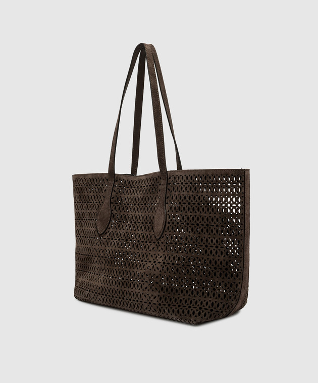 Gianni Chiarini Коричнева замшева сумка-тоут Mashup BS11837CMLSR зображення 3