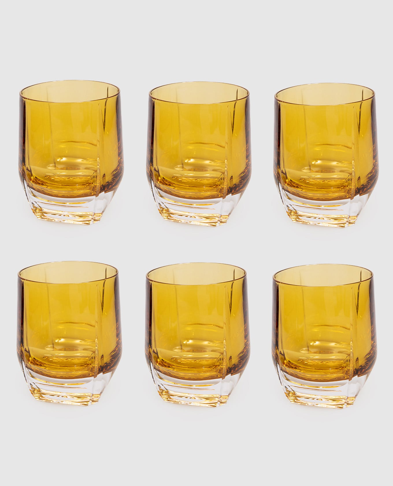 Набор желтых хрустальных стаканов DIAMOND 6 шт