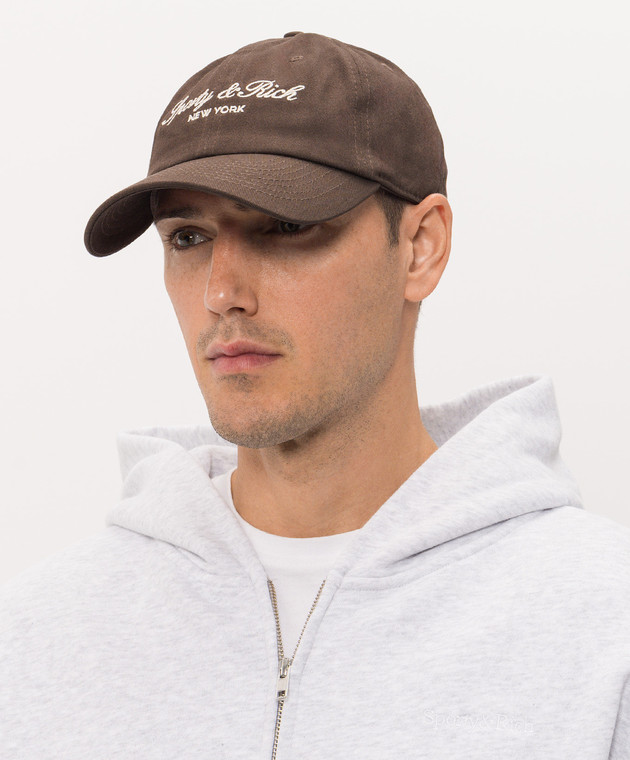Sporty & Rich Коричневый кепка с вышивкой логотипа AC04083232BR03m изображение 2