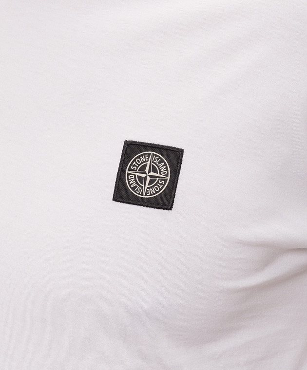 Stone Island Біла футболка з контрастною нашивкою логотипа L2S152100027S0013 зображення 5