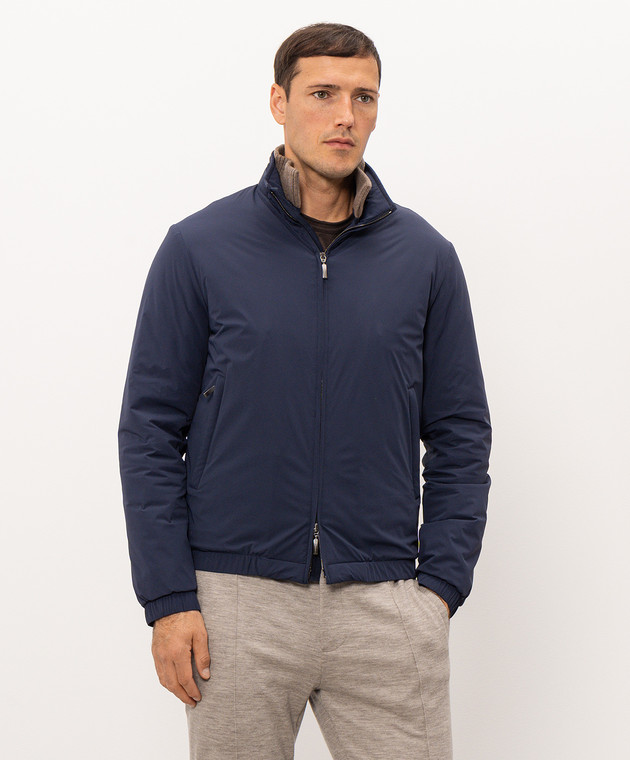 Doriani Cashmere Синяя куртка A428COLMST326T изображение 3