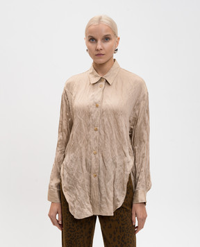 Khaite Бежева сорочка Goya з ефектом жатки 2430466