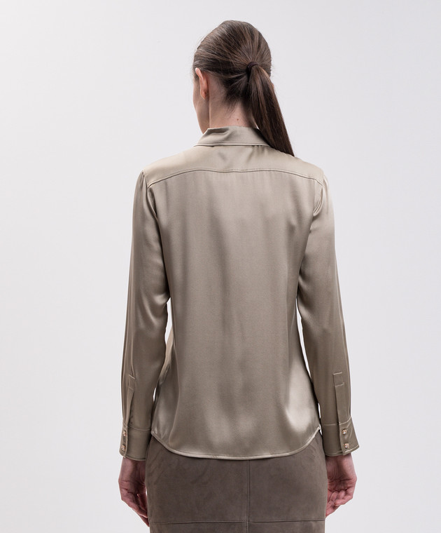 Max Mara Зеленая блуза XERO из шелка MSTXERO изображение 4