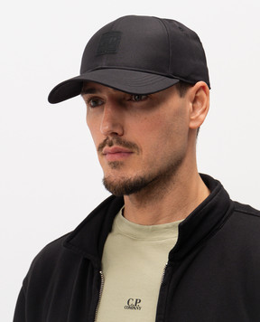 C.P. Company Metropolis Черная кепка с логотипом LAC044A005952A