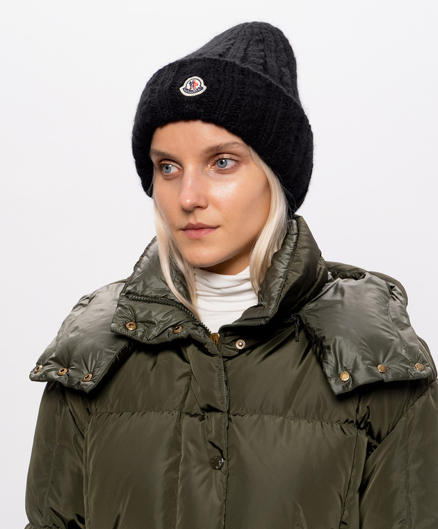 Moncler Черная шапка с шерстью альпаки L20933B00031N0403 изображение 2
