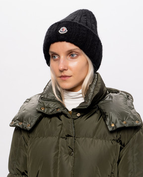 Moncler Черная шапка с шерстью альпаки L20933B00031N0403