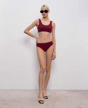 Jil Sander Бордовый лиф от купальника с логотипом J40BR0006J20011