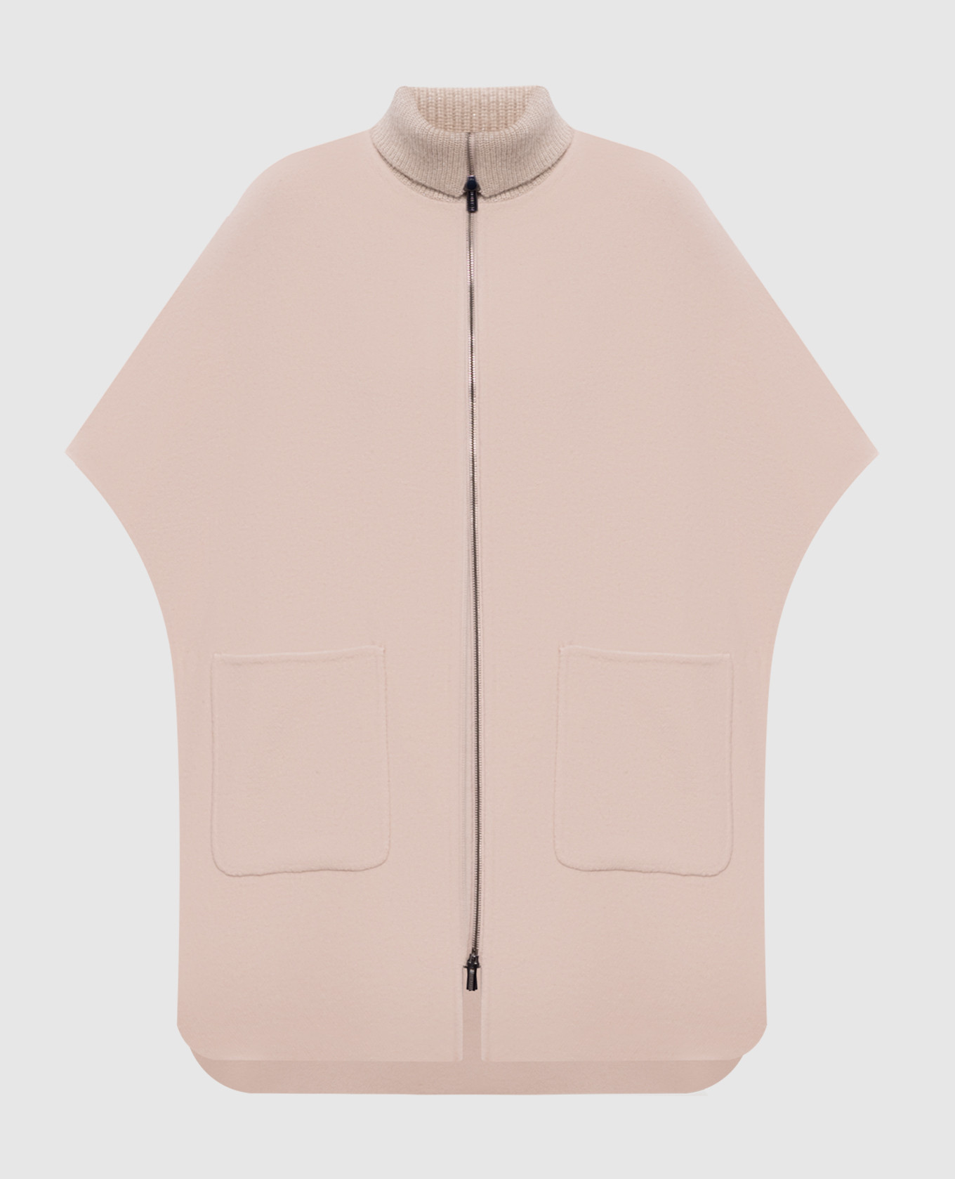 

Бежевый кейп из шерсти и кашемира, Пончо