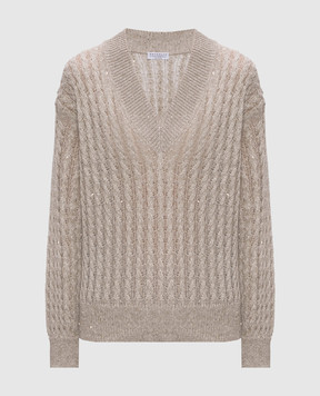 Brunello Cucinelli Бежевий пуловер з льону MCO559702
