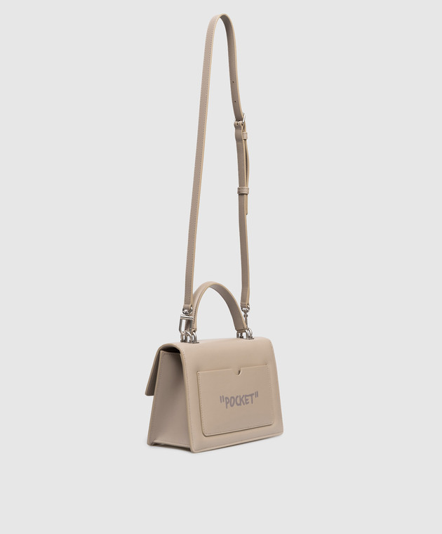 Off-White Бежева шкіряна сумка Jitney 1.4 OWNP062S26LEA001 зображення 3